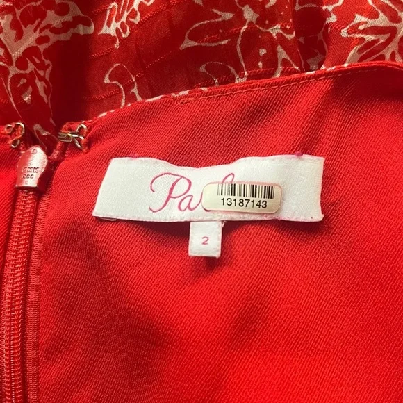 Parker Krislyn Silk Printed Ruched Mini Dress Size 2 - Picture 4 of 9